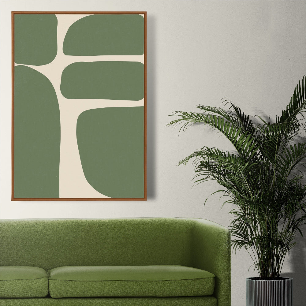 Abstract Green Shapes Print