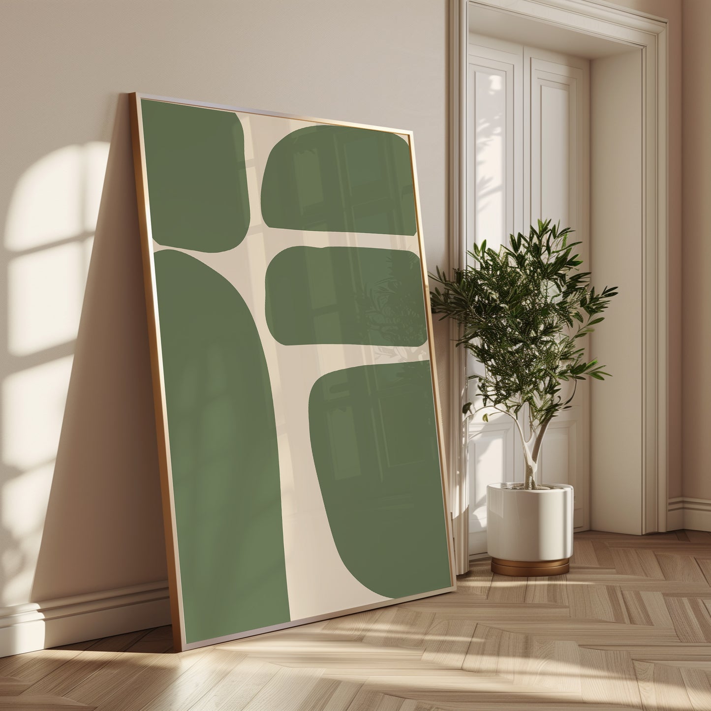Abstract Green Shapes Print