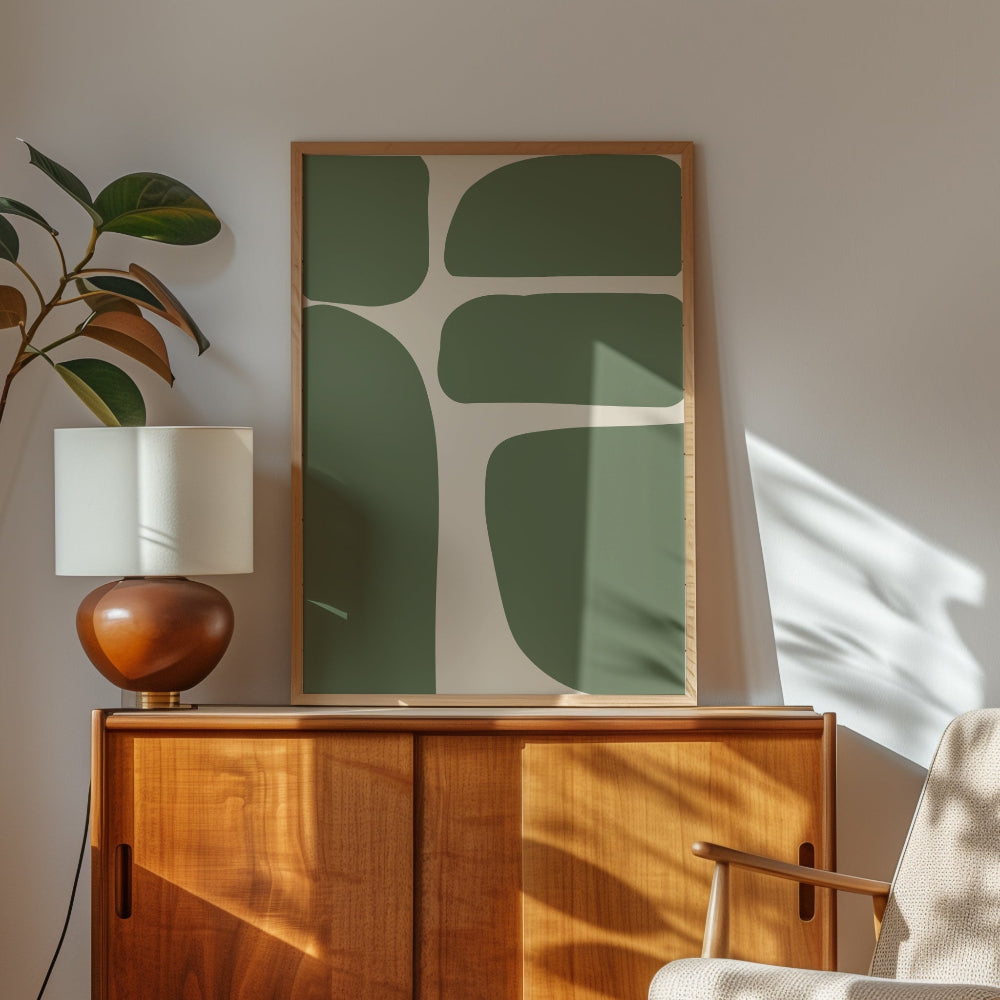 Abstract Green Shapes Print