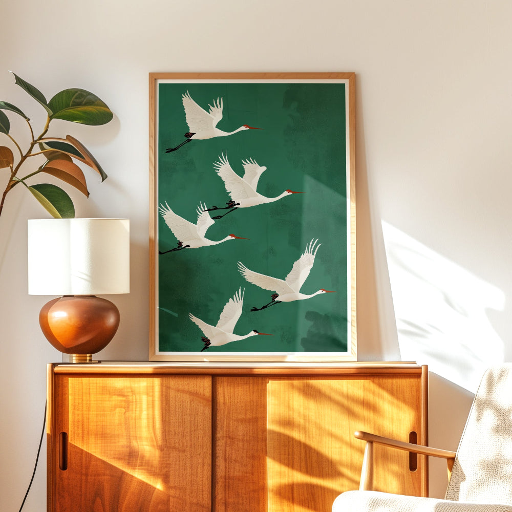 Flying Cranes Print