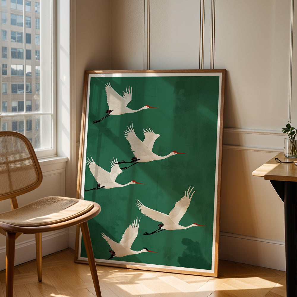 Flying Cranes Print