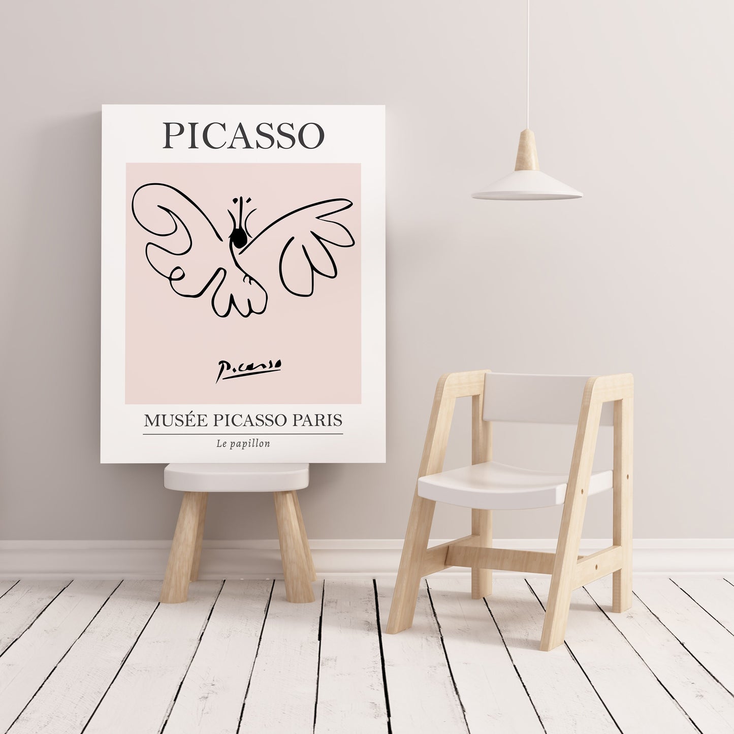 Picasso Butterfly Line Art Exhibition Print