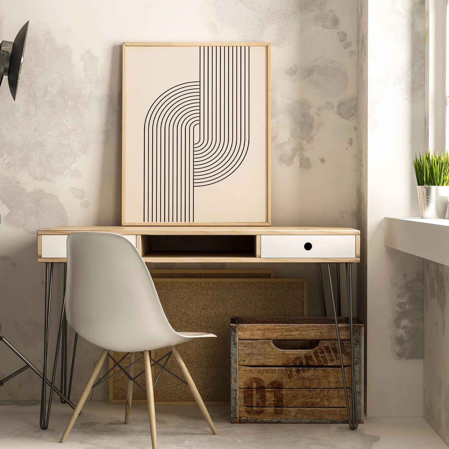 Mid-Century Modern Line Print No. 1