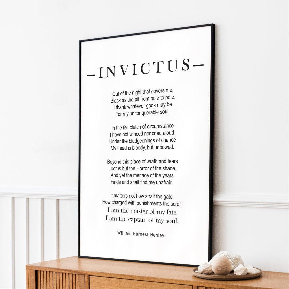 Invictus Poetry Quote Print