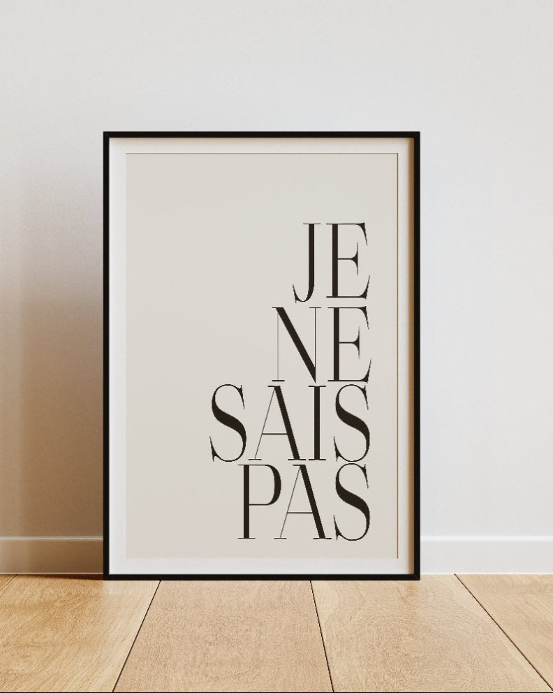 Typography 'Je ne sais pas' Word Art Print
