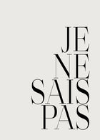 Typography 'Je ne sais pas' Word Art Print