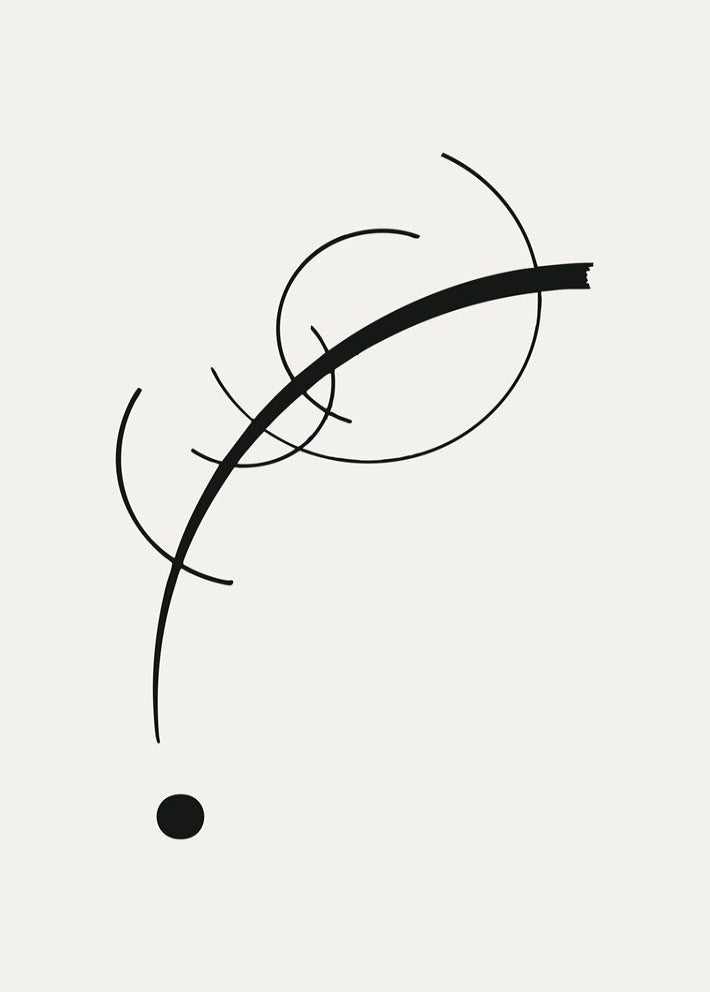 Kandinsky 'Free Curve to the Point' Abstract