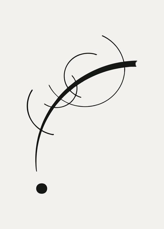 Kandinsky 'Free Curve to the Point' Abstract