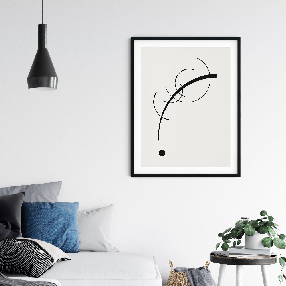 Kandinsky 'Free Curve to the Point' Abstract