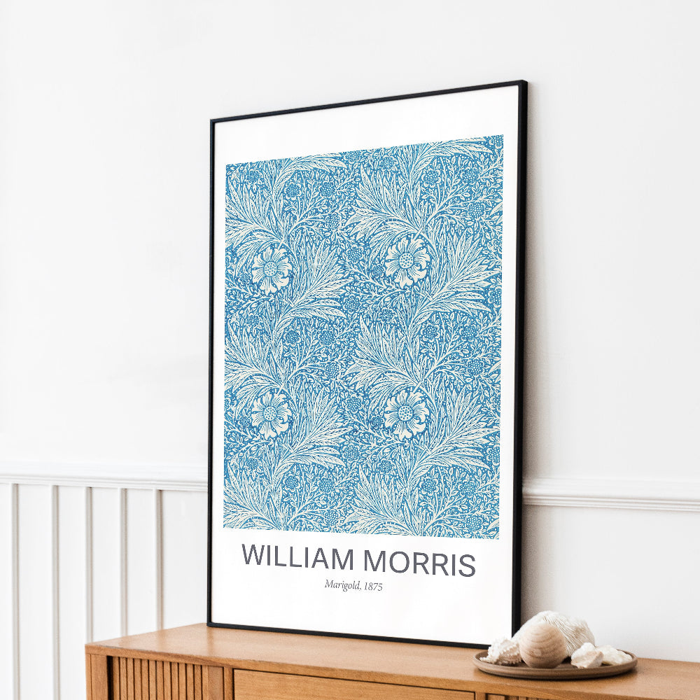William Morris Blue 'Marigold' Print