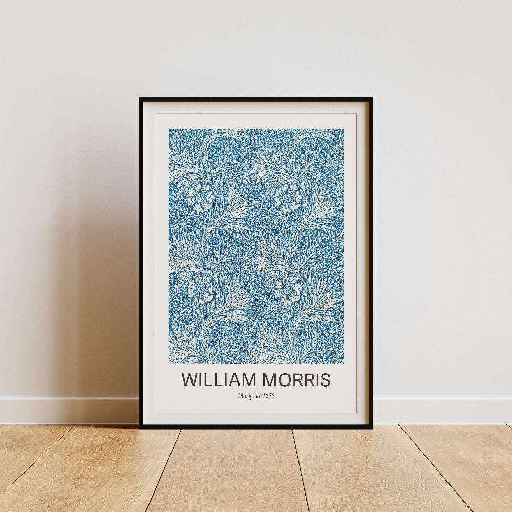 William Morris Blue 'Marigold' Print