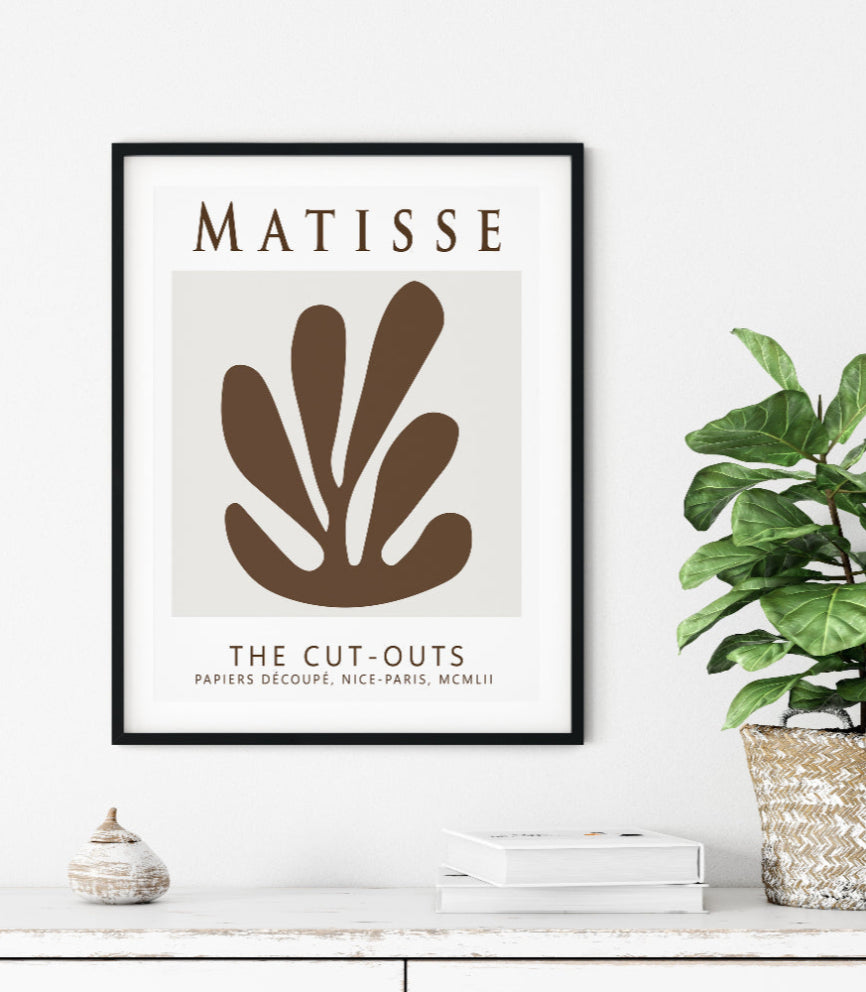 Matisse Brown Coral Cut-Out Print