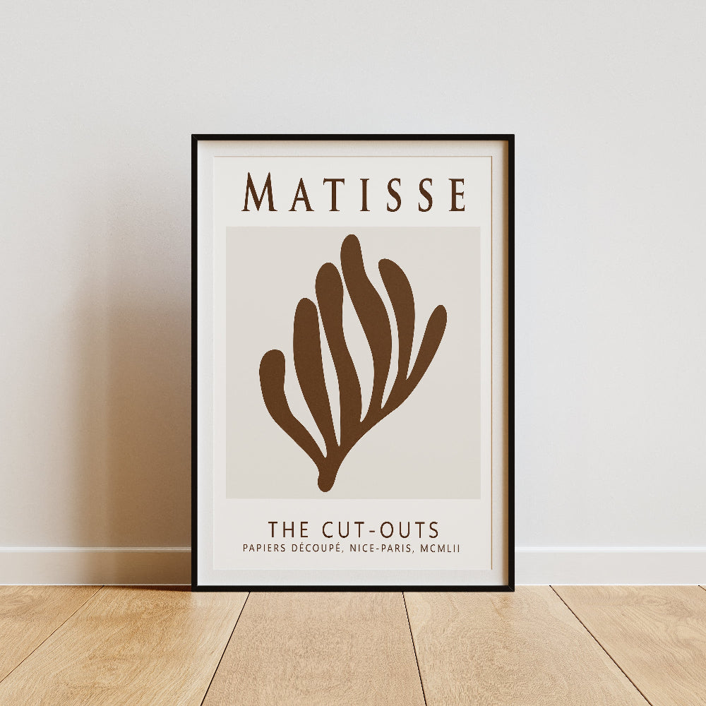Matisse Cut-Outs Exhibition Poster - Coral in Brown