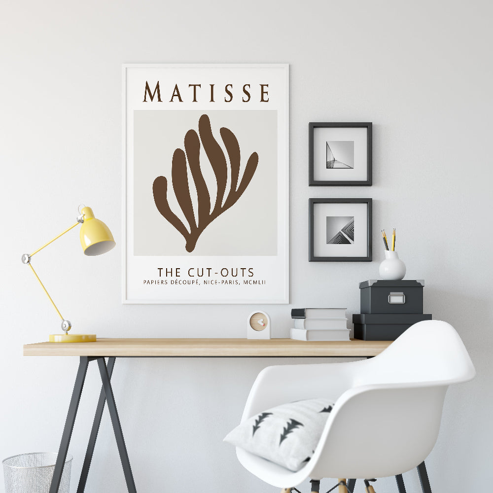 Matisse Cut-Outs Exhibition Poster - Coral in Brown
