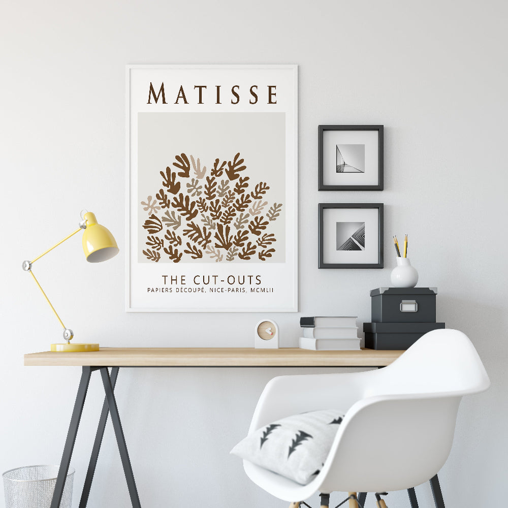 Matisse Cut-Outs Exhibition Poster - Brown Nature Forms