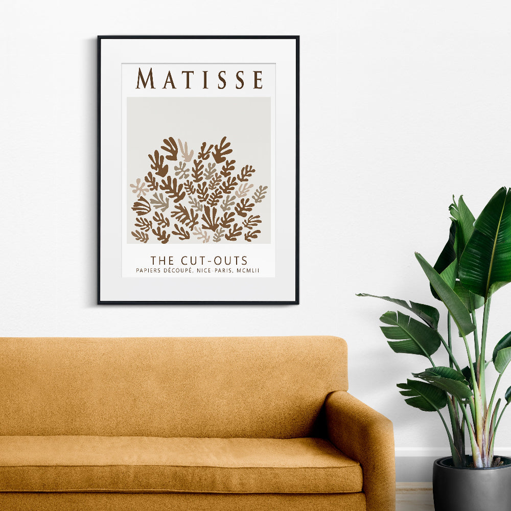Matisse Cut-Outs Exhibition Poster - Brown Nature Forms