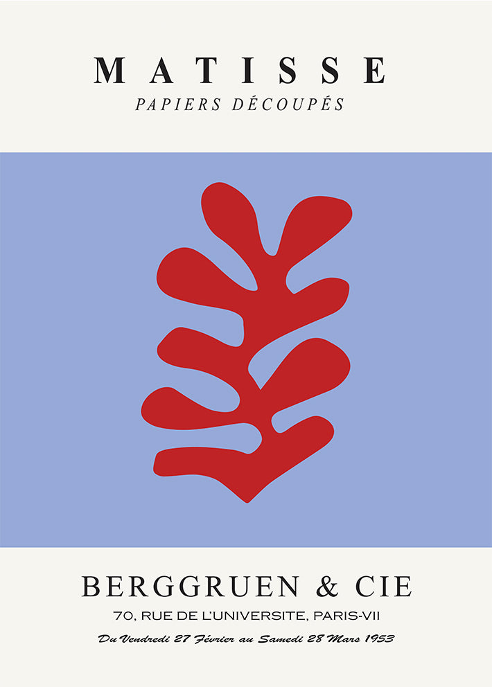 Matisse Cut-Out - 'Red Algae on a Blue Sky Background' Exhibition Art Print