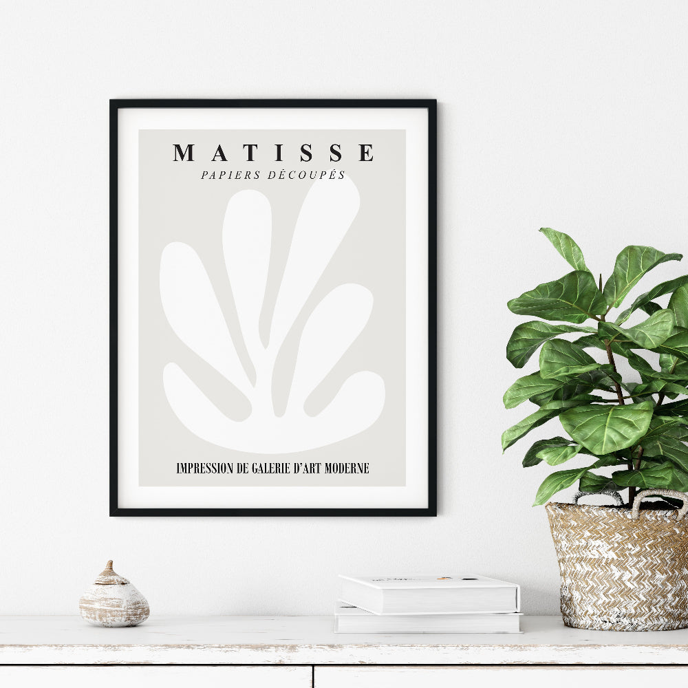 Matisse White Coral Cut-Out Print