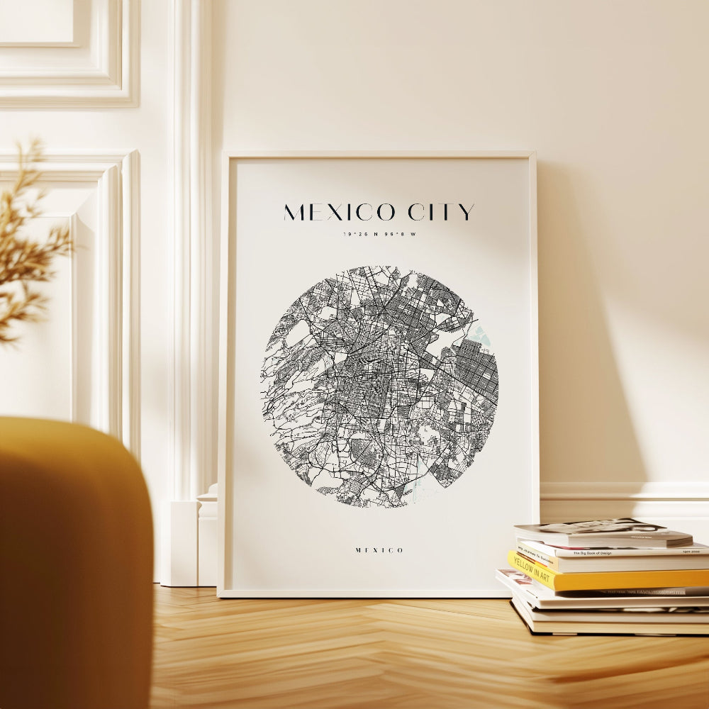 Mexico City Circle Map Print