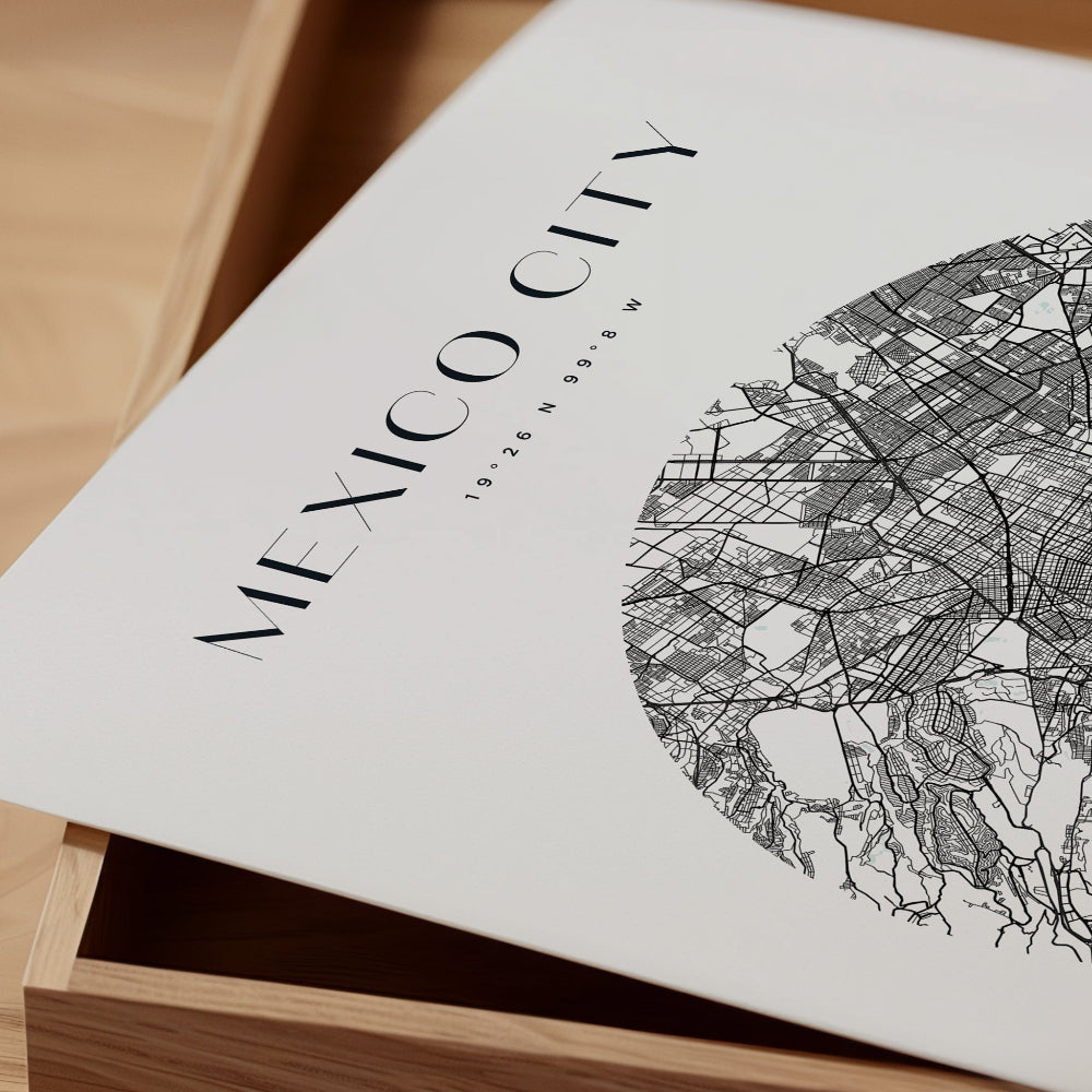 Mexico City Circle Map Print
