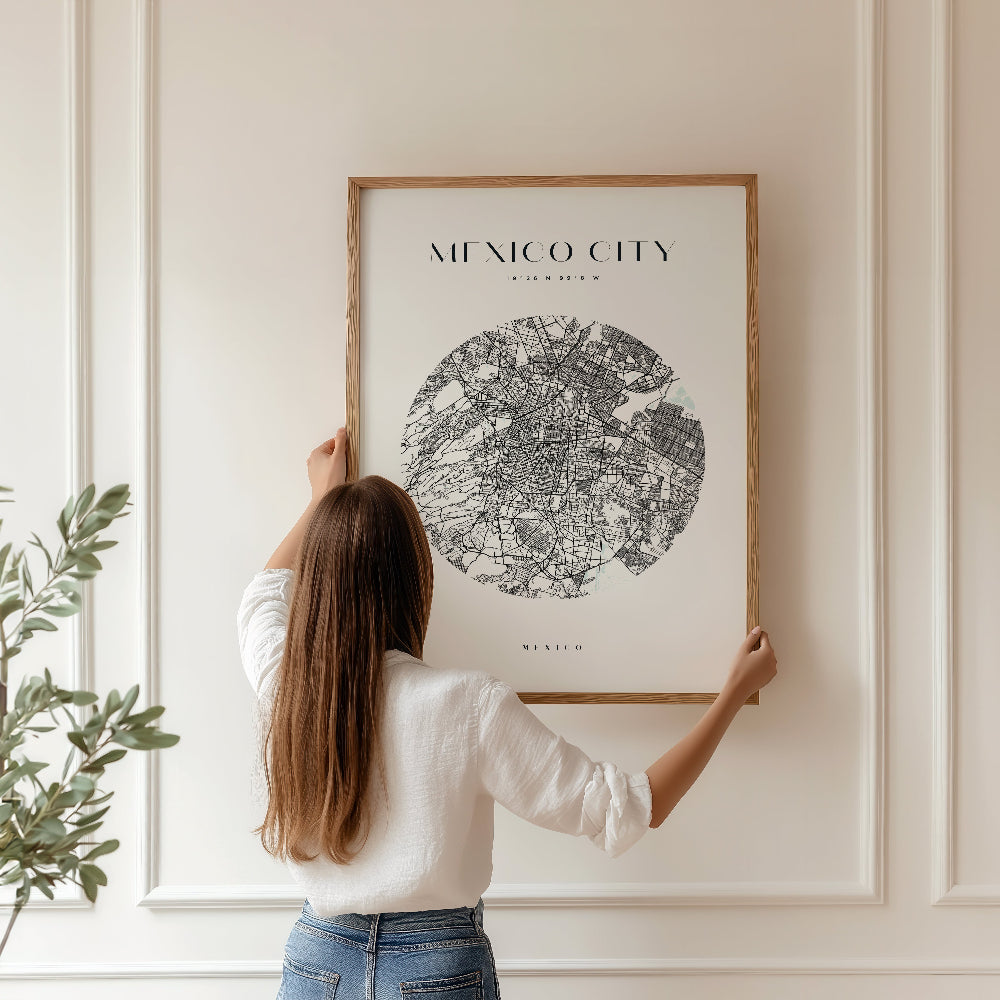 Mexico City Circle Map Print