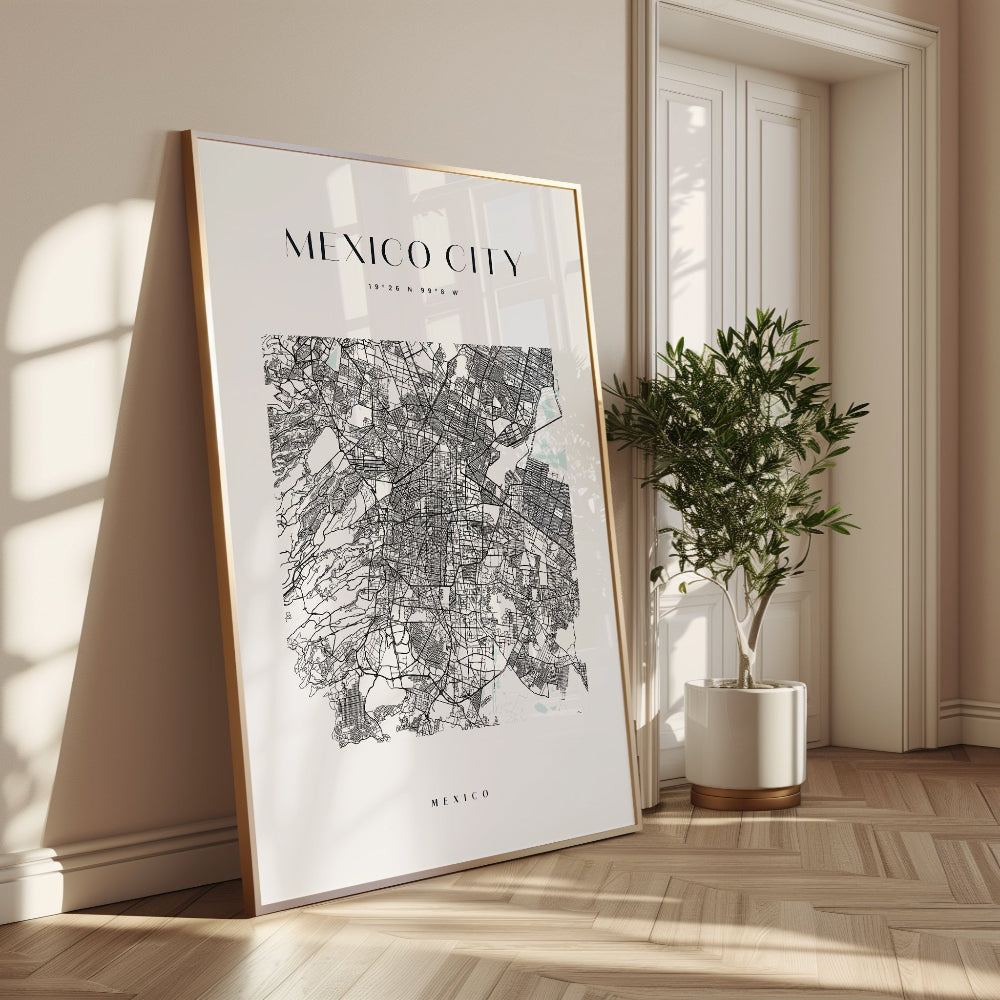 Mexico City Square Map Print