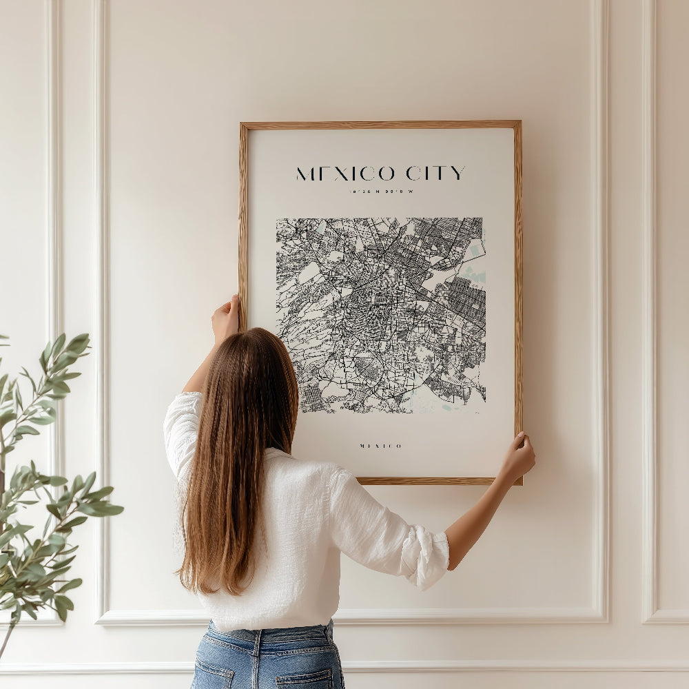 Mexico City Square Map Print