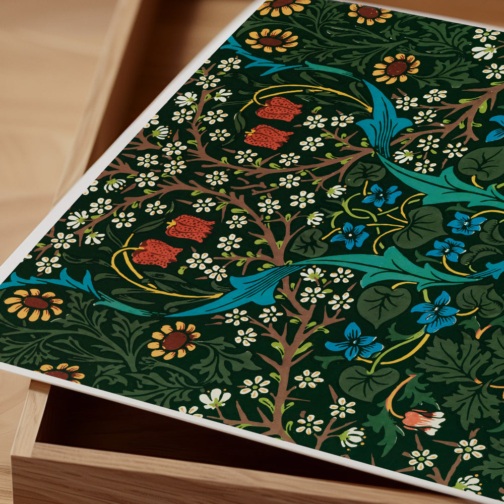 William Morris 'Tulip' Pattern Art Print