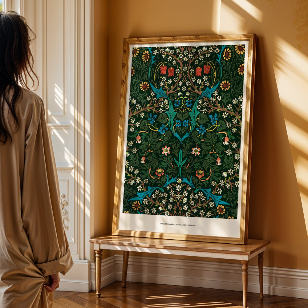 William Morris 'Tulip' Pattern Art Print