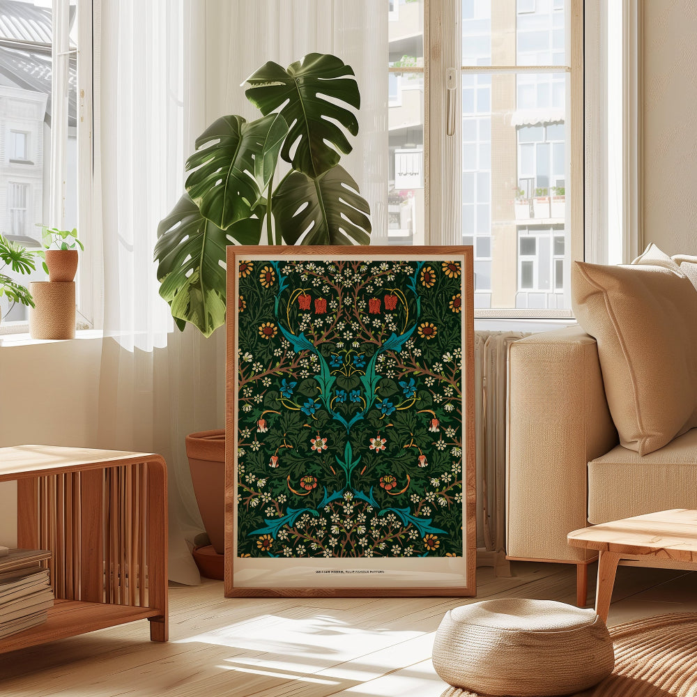 William Morris 'Tulip' Pattern Art Print