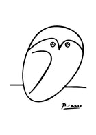 Picasso Owl Line Art Illustration