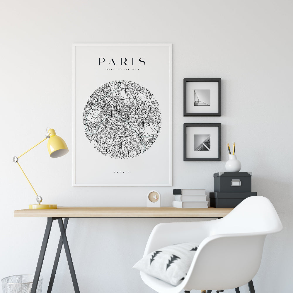 Paris Circle Map Print