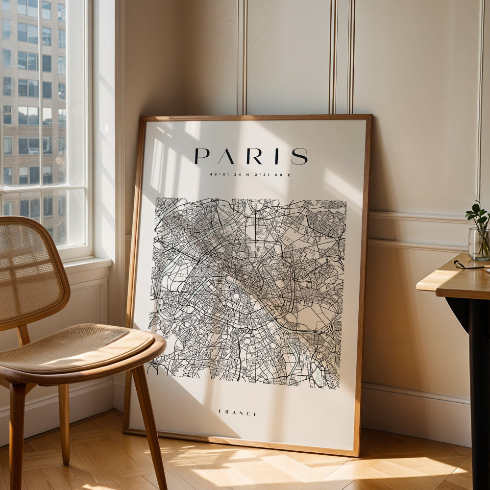 Paris Square City Map Print