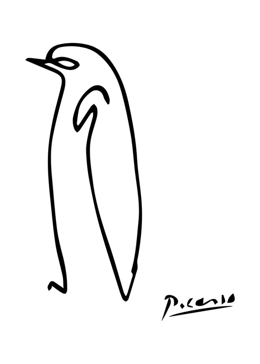 Picasso Penguin Line Art Illustration