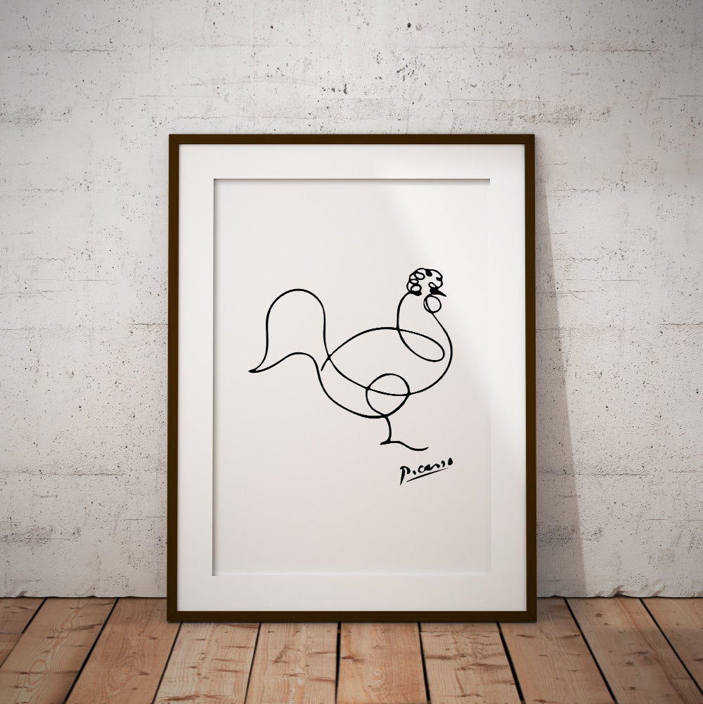 Picasso Rooster Minimalist Line Art Print