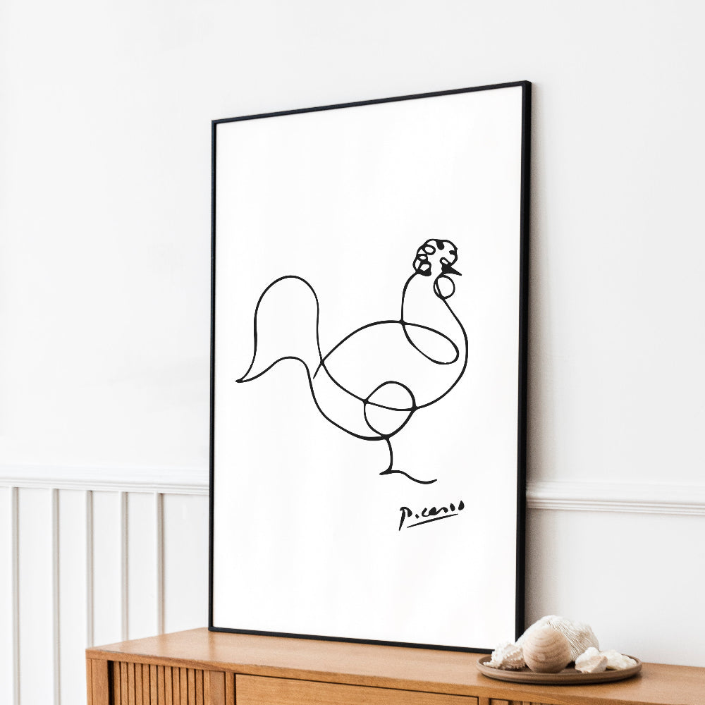 Picasso Rooster Minimalist Line Art Print