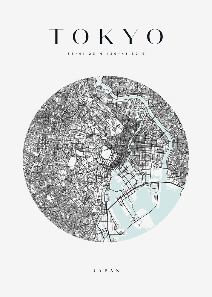Tokyo Circle Map Art Print