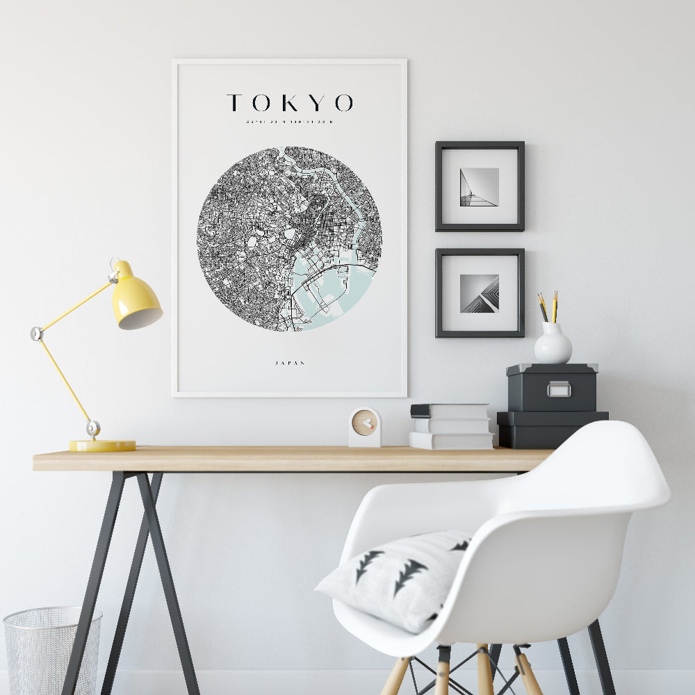 Tokyo Circle Map Art Print