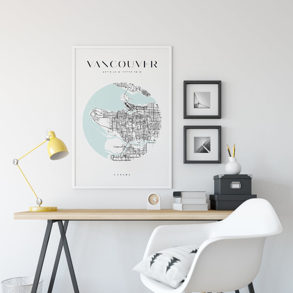 Vancouver Circle Map Print