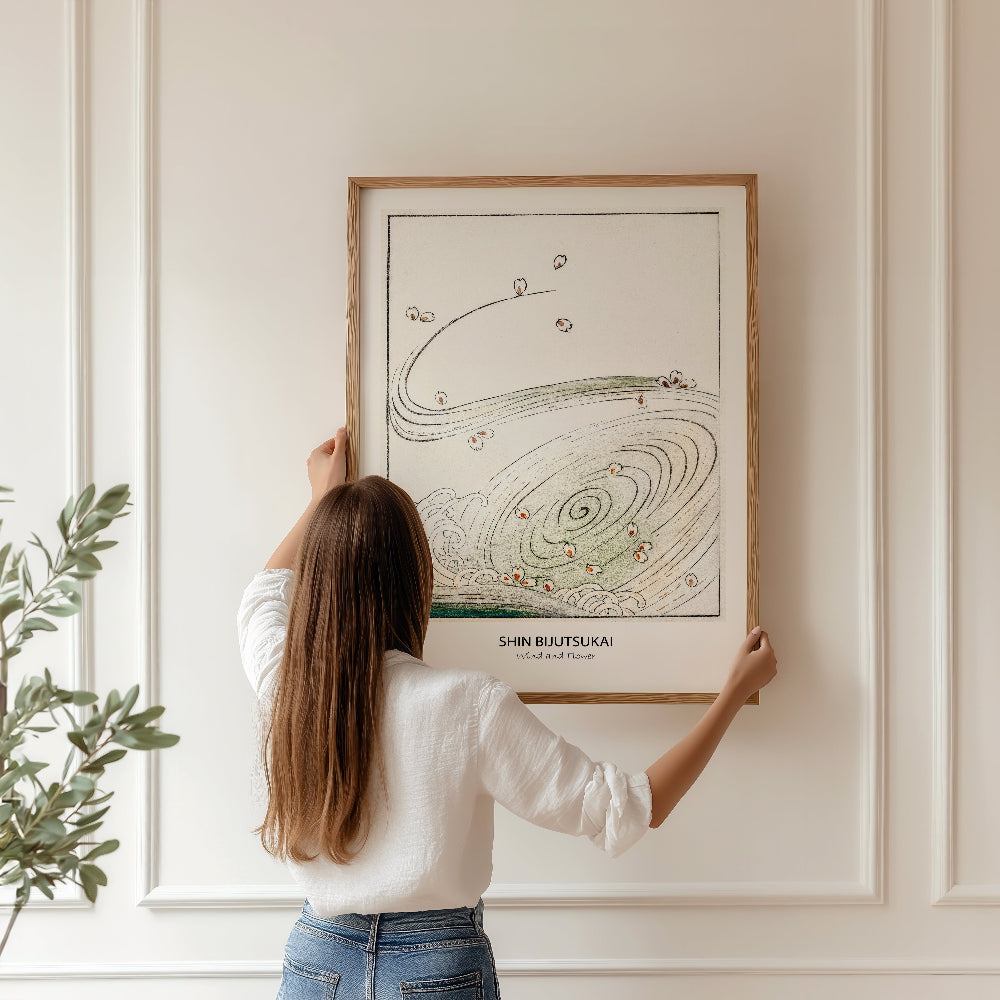Japanese Art 'Wind and Flower' Wall Art Print by Watanabe Seitei