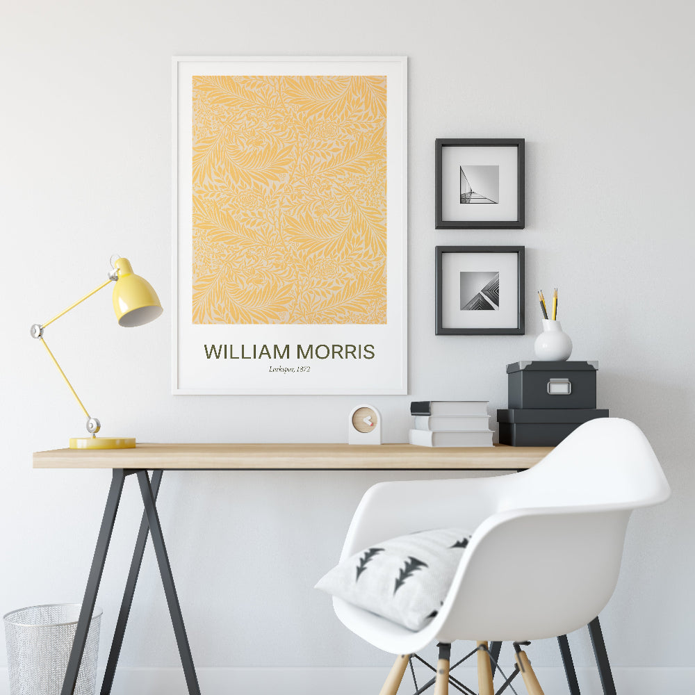 William Morris Yellow 'Larkspur' Print