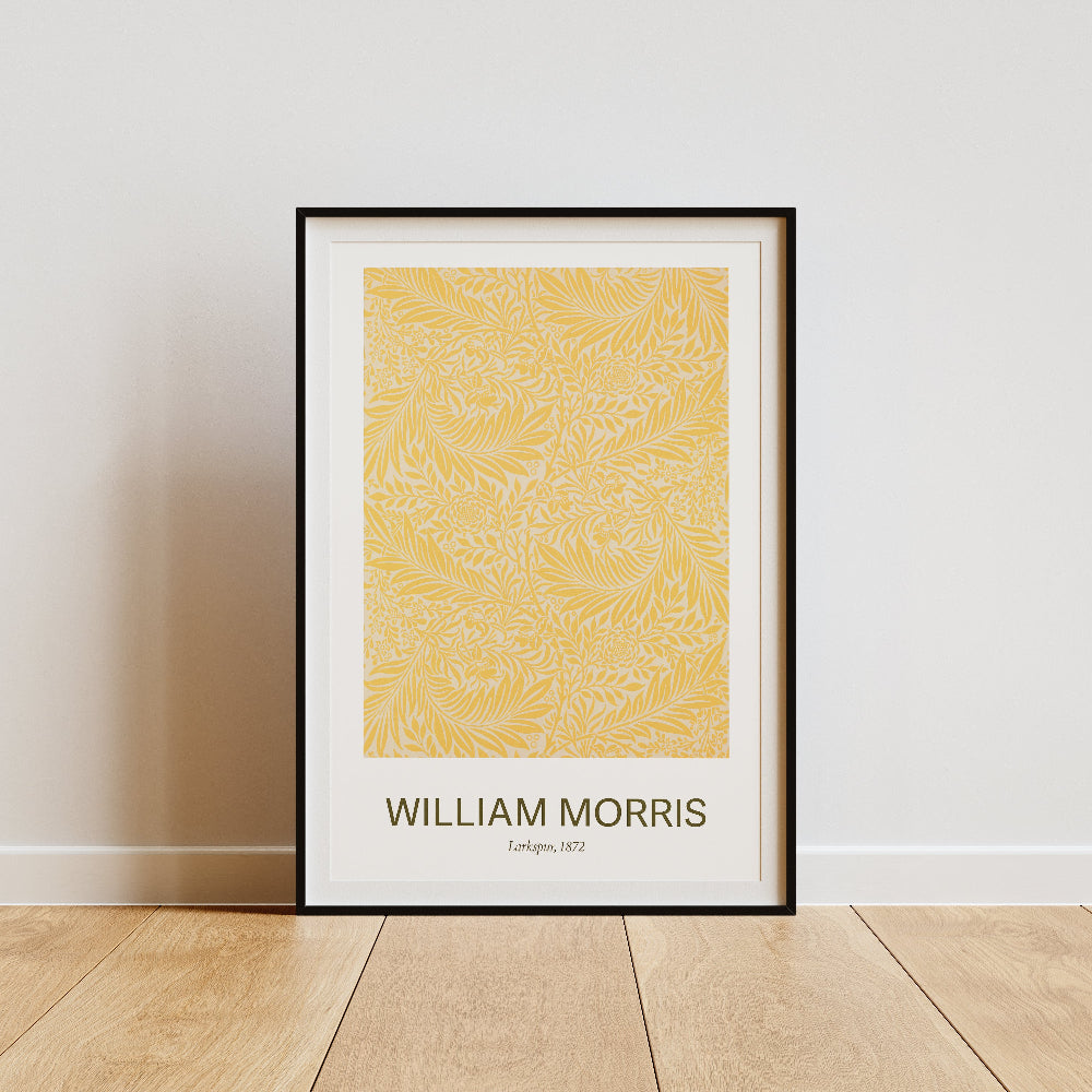 William Morris Yellow 'Larkspur' Print