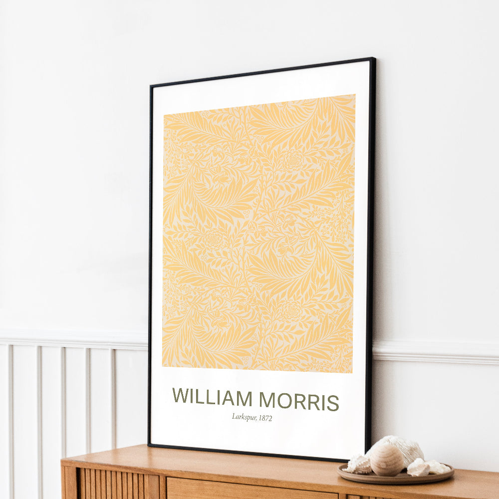 William Morris Yellow 'Larkspur' Print